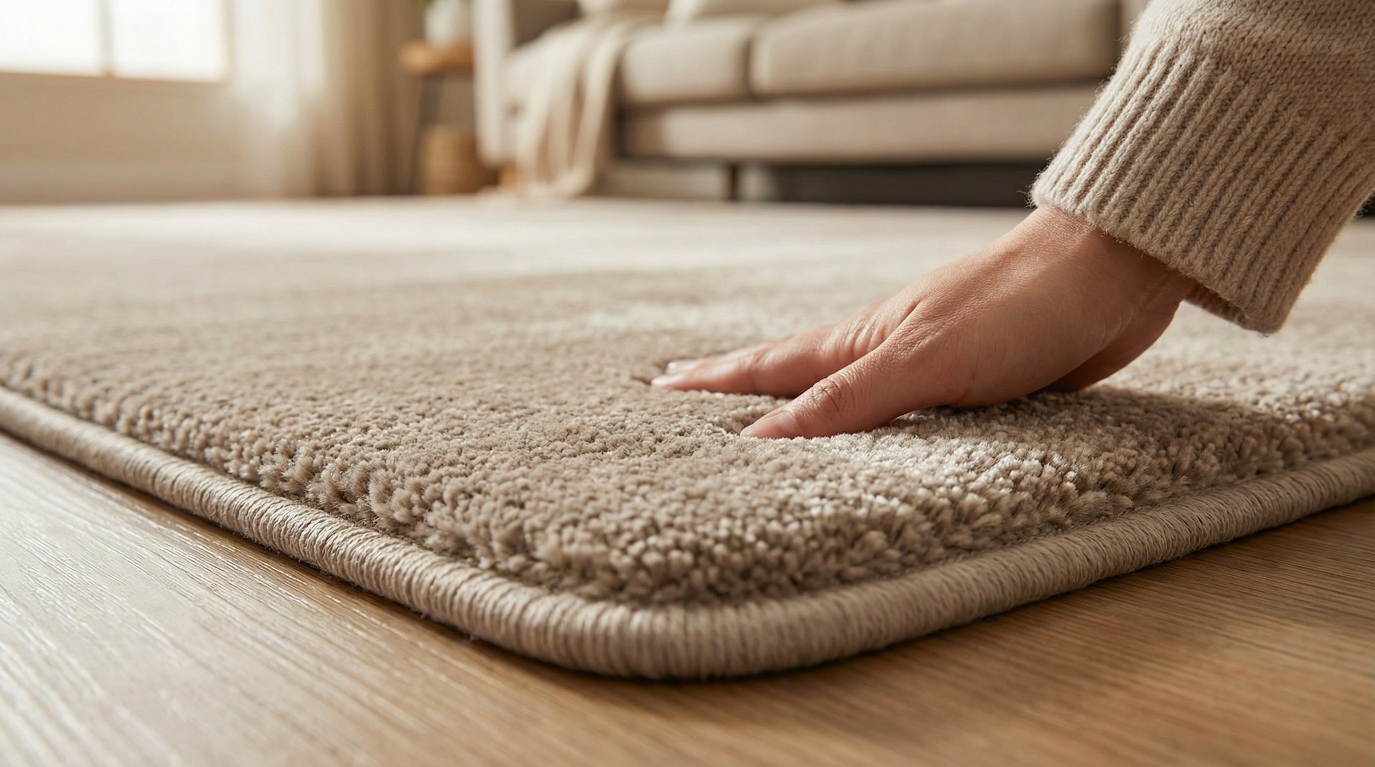 Room dimension guide showing ideal spaces for 8x10 area rugs