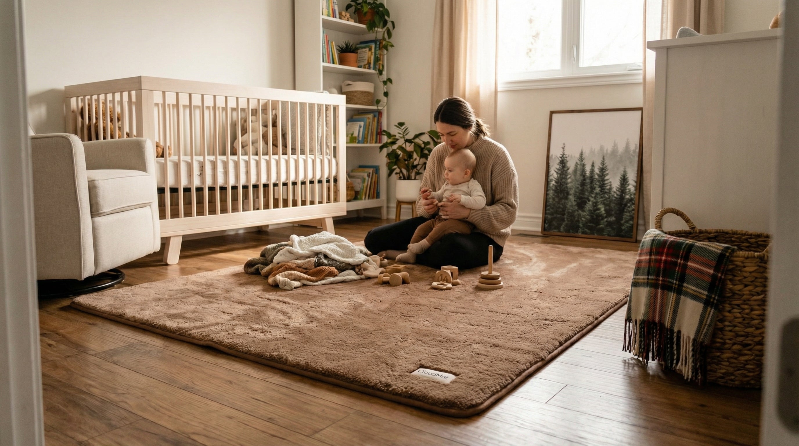Diagram showing proper furniture placement on an 8x10 area rug