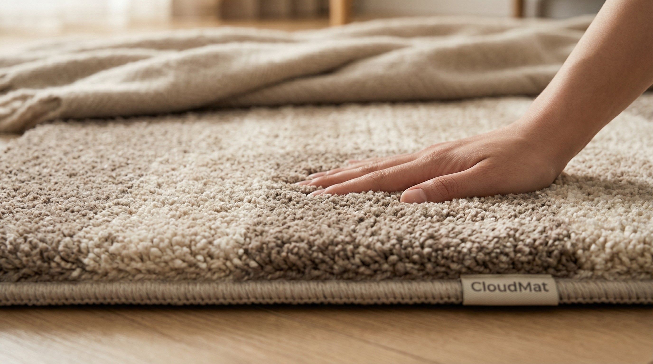 Cozy Canadian bedroom with CloudMat rug providing warmth in winter