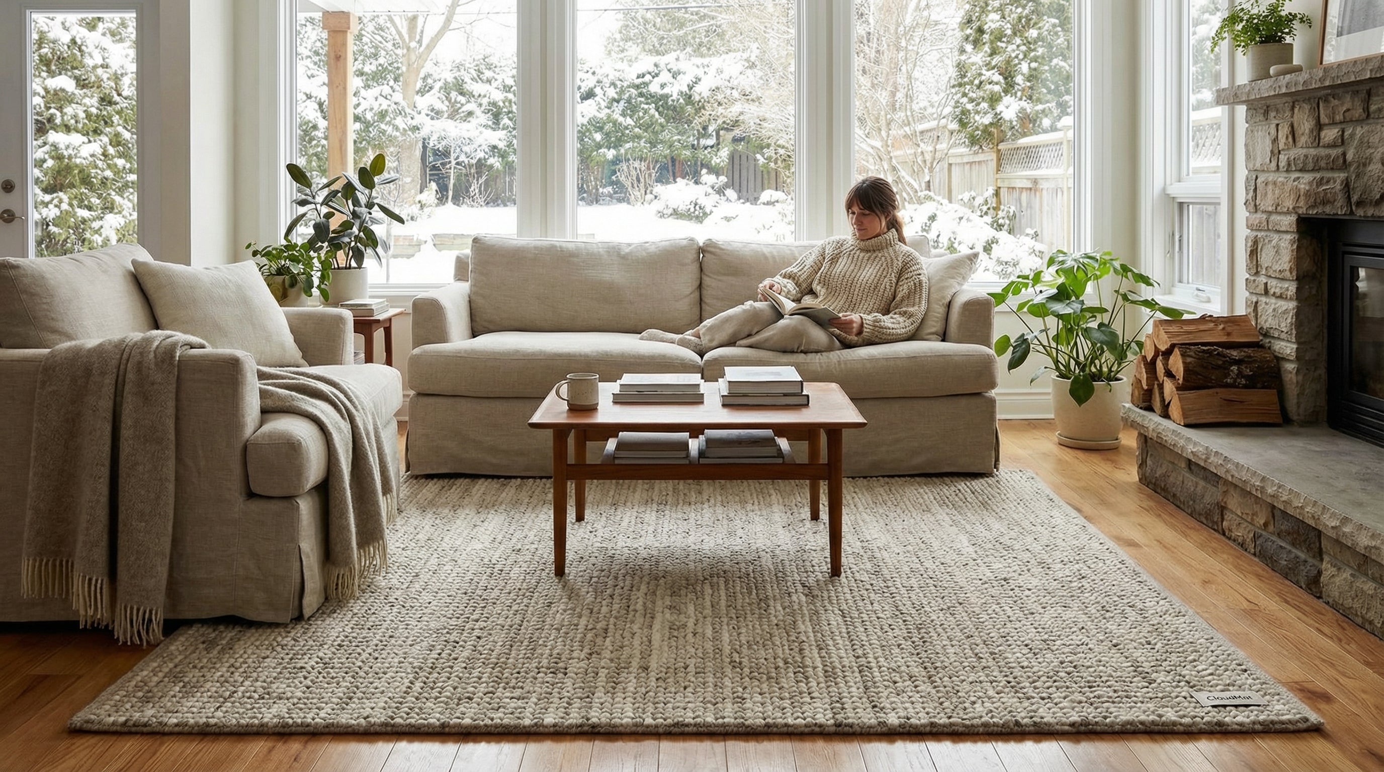 Diagram showing proper dining room rug sizing relative to table