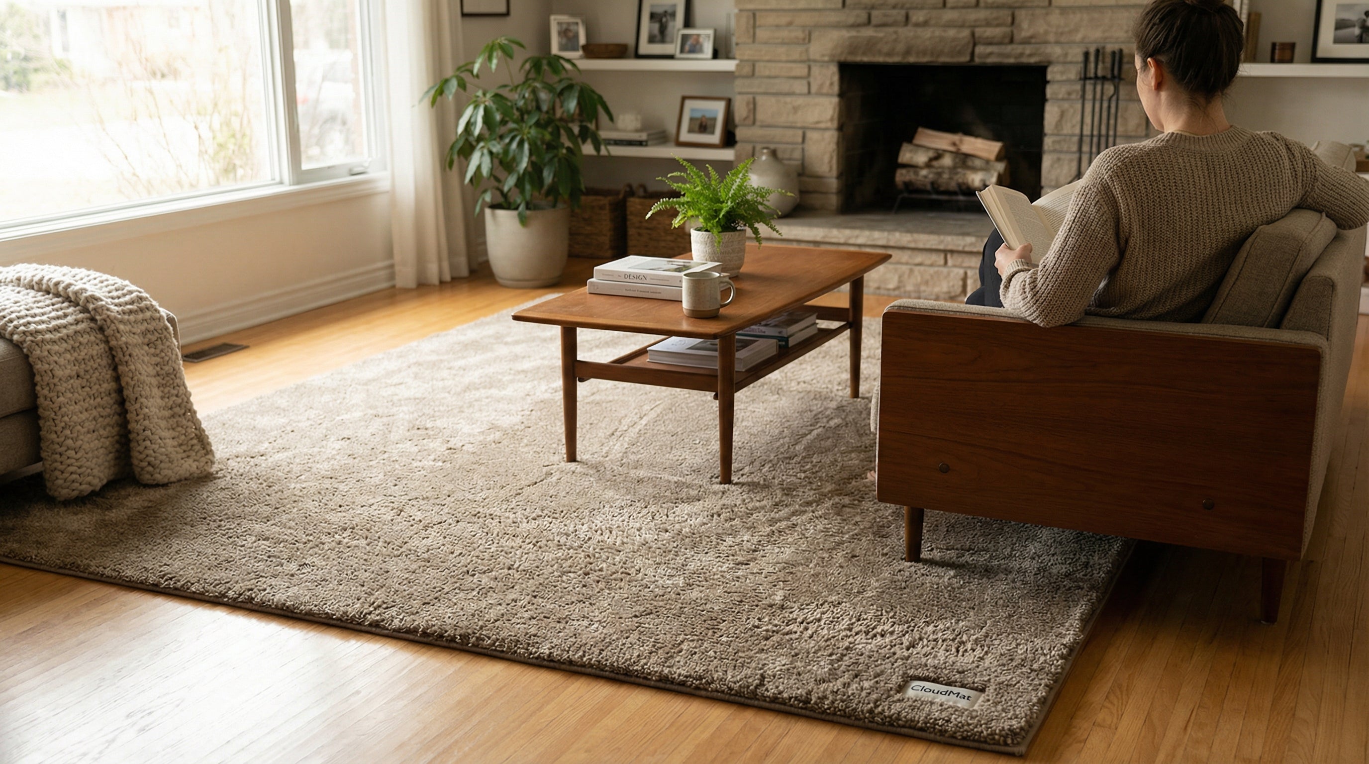 Welcoming entryway with stylish CloudMat rug greeting guests