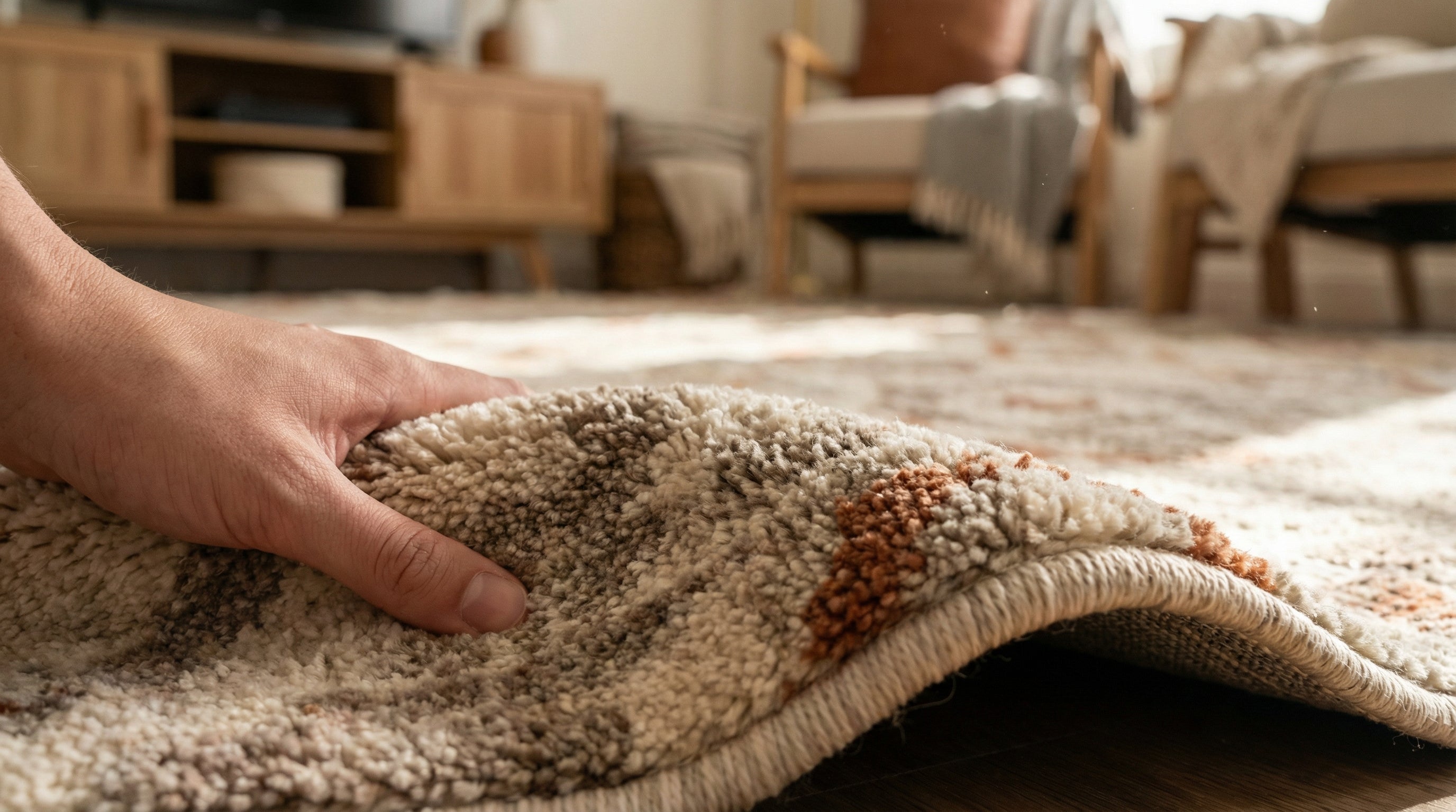 CloudMat Moroccan-style rug showing washable construction