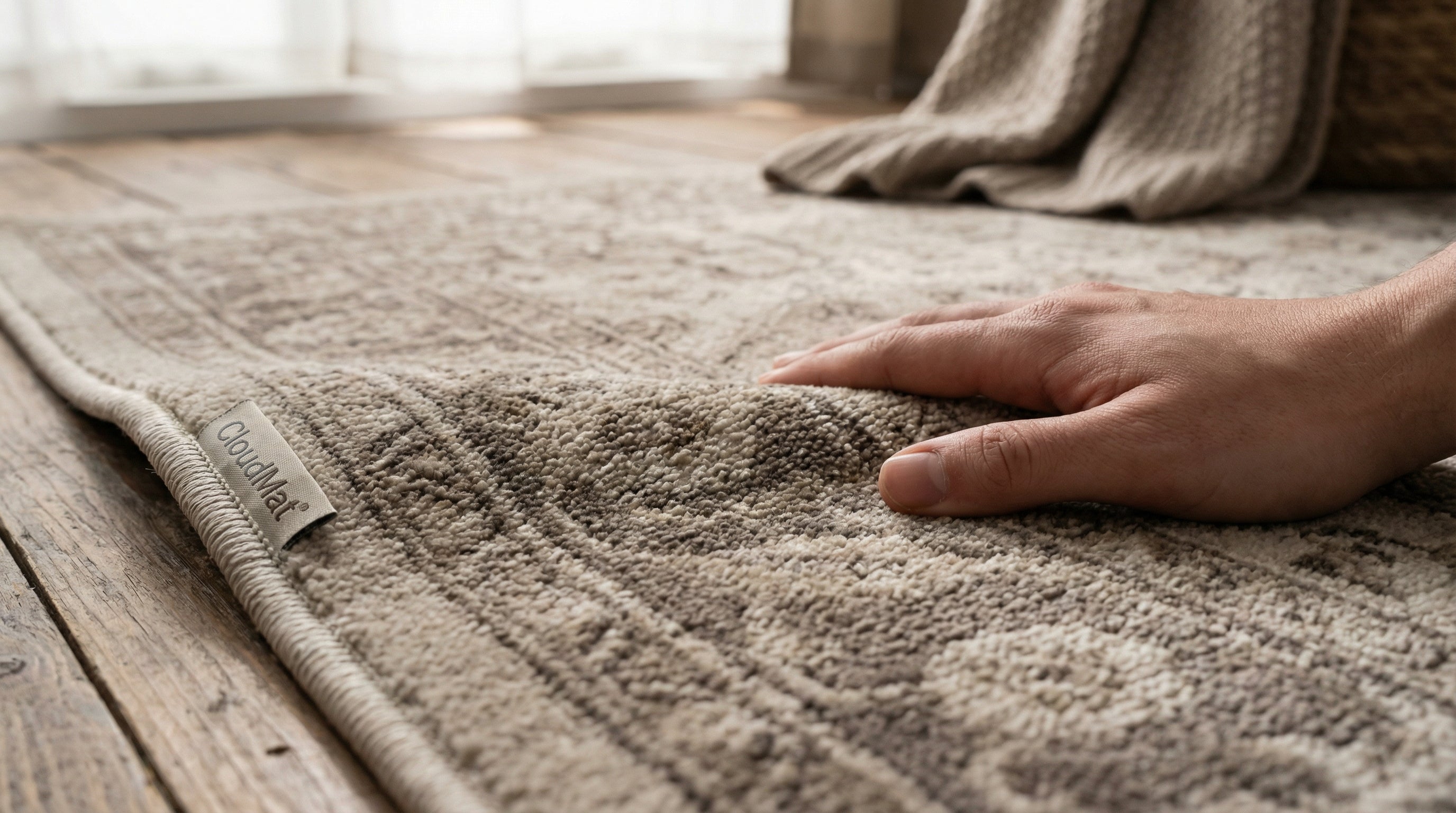 CloudMat traditional rug being enjoyed by family with children and pets