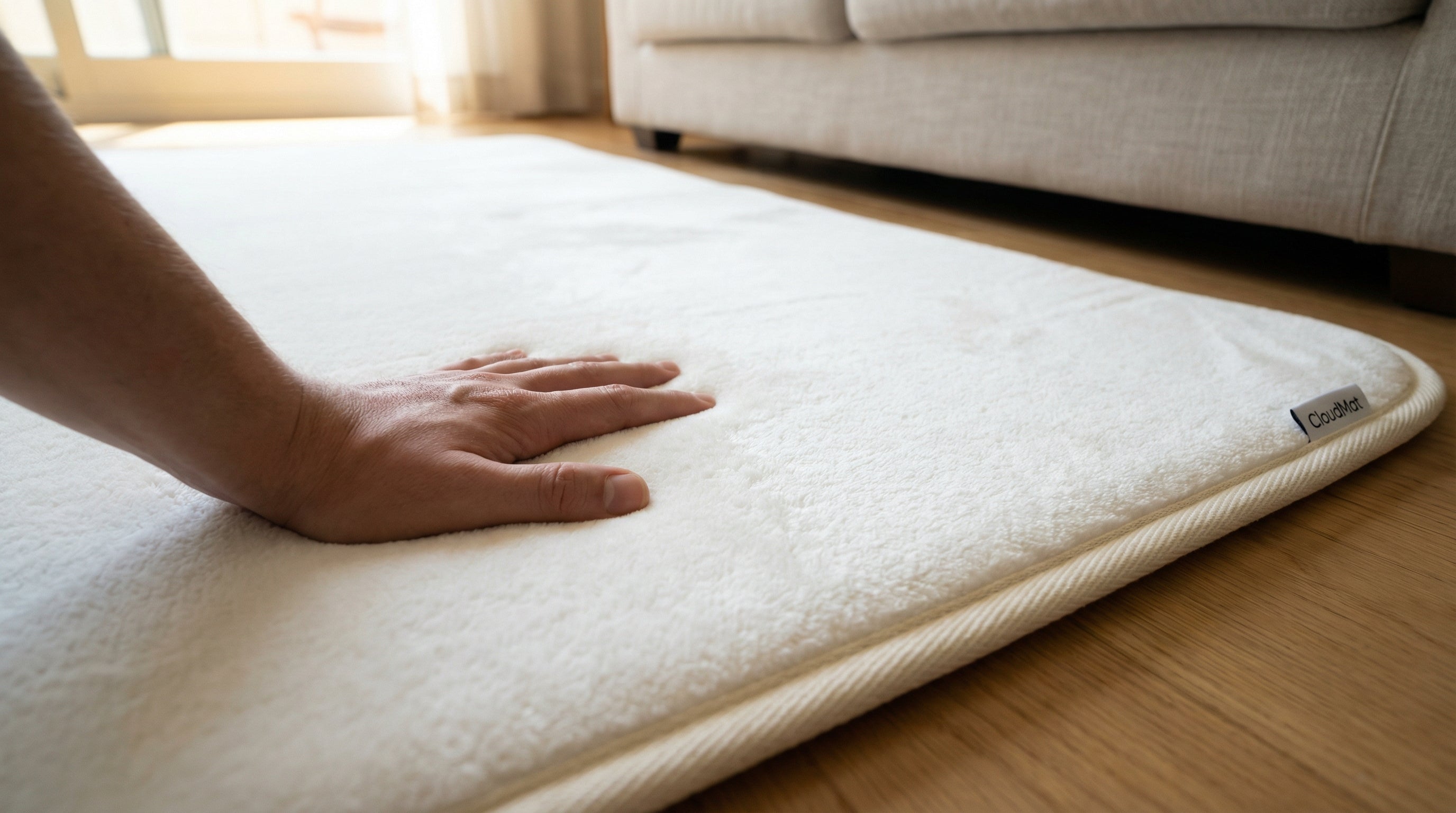 Comparison of white rug shades from bright white to cream to ivory